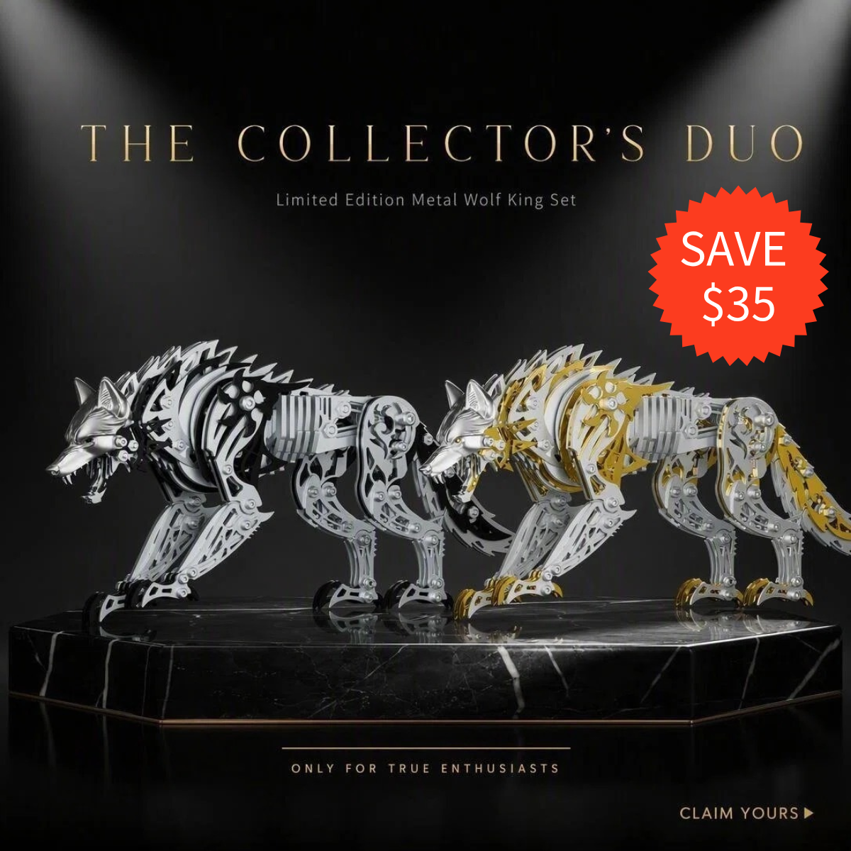 3D Metal Wolf Model