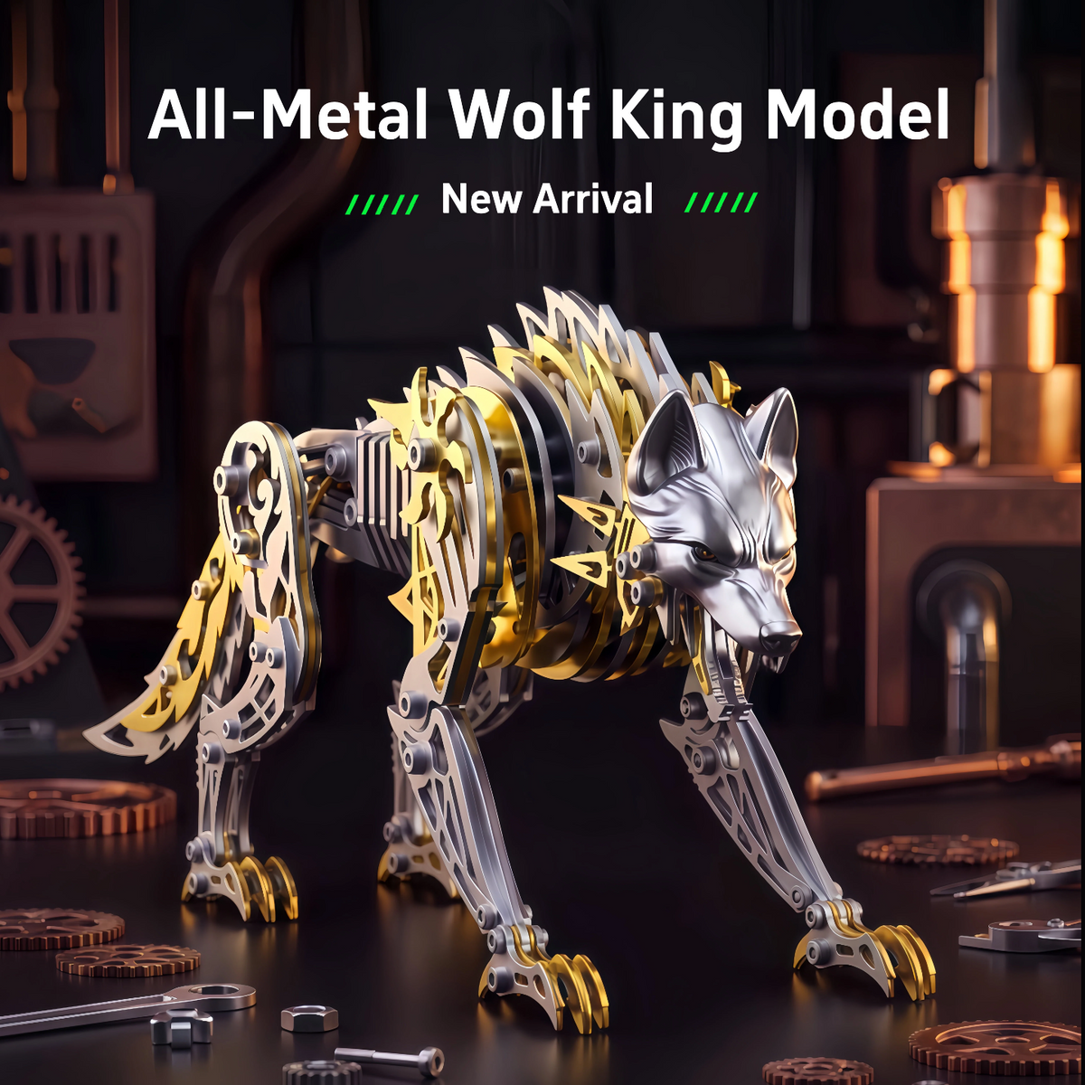 3D Metal Wolf Model
