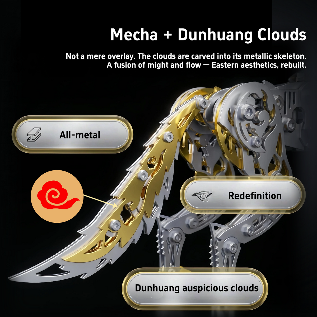 3D Metal Wolf King Model Kit 3D Metal Puzzle Metal Model Kit Gift for Men