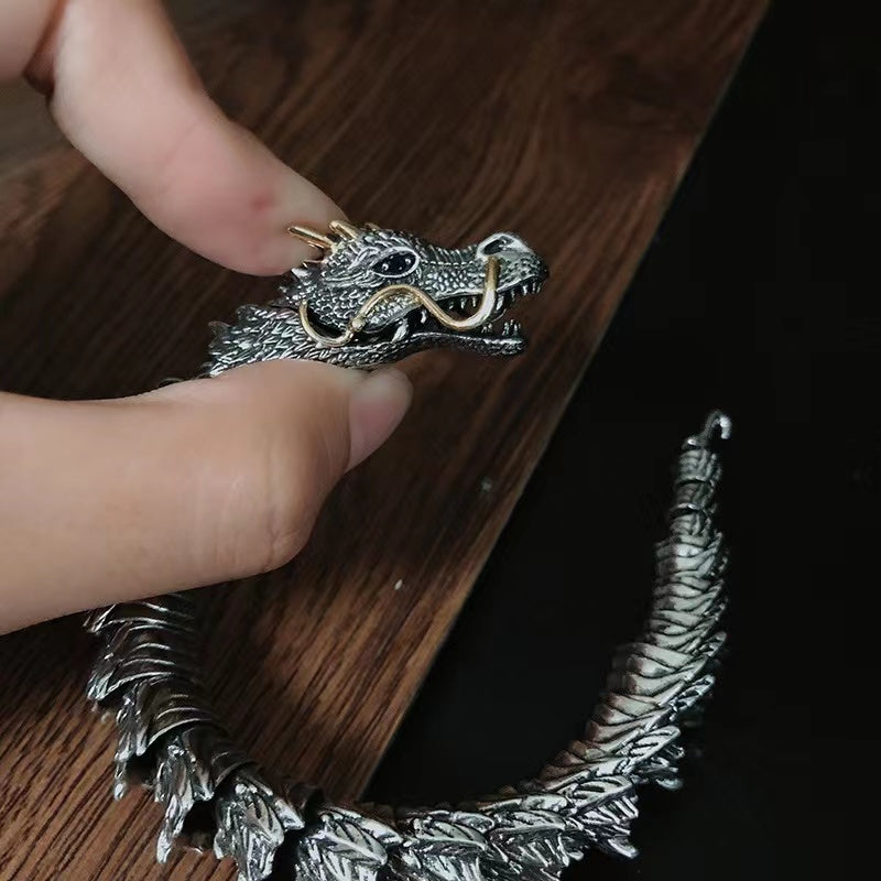 Ouroboros Viking Bracelet - Norse Jewelry - Stainless Steel - Dragon B –  Relentless Rebels