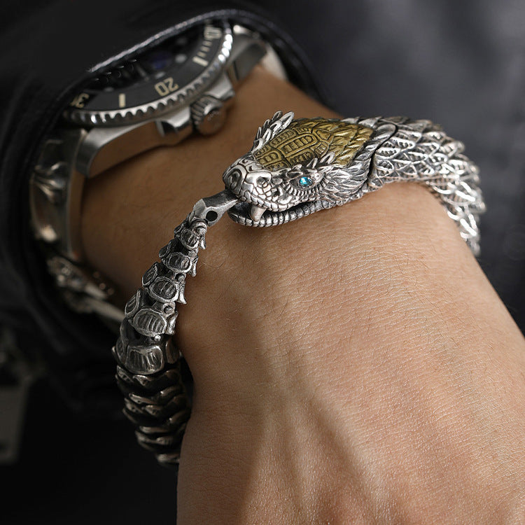 Delightful Art Deco Forstner Sterling Silver Coiled Snake Bracelet 15.1g -  Harrington & Co.